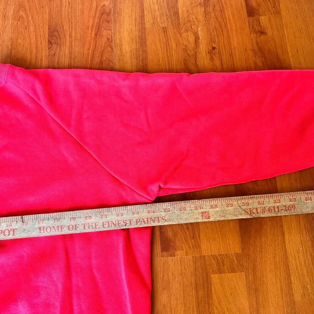 Vintage 1970s/80s bright red raglan stitch boxy crewneck